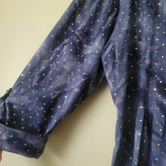 Cocomo Unique Vintage Sequined Top Size Petite XL in Blue - Picture 6 of 13